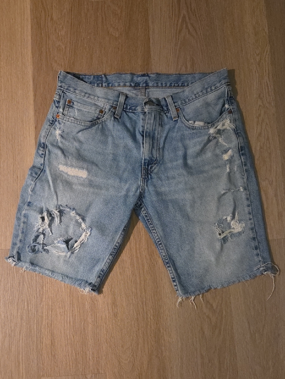 LEVI’S Men's 511 Slim Fit Cut Off Distressed Jeans Denim Shorts